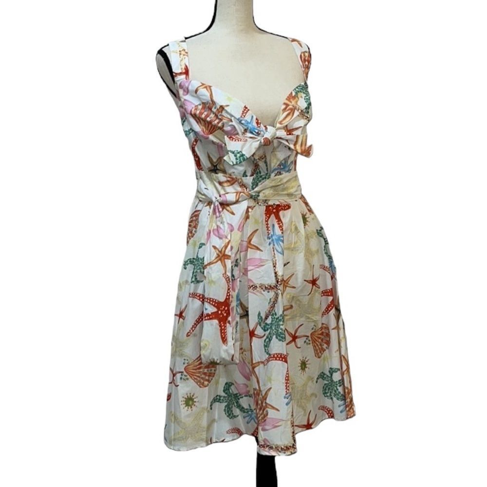 FTF Sleeveless Flair Seashell Print Dress - Picture 4 of 14